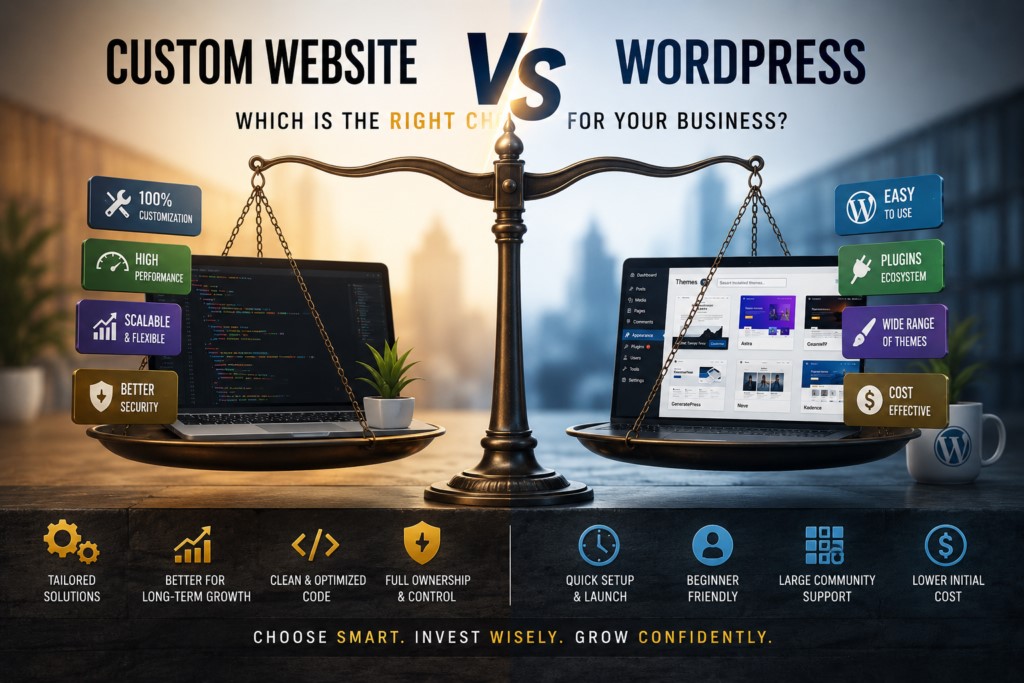custom website vs wordpress