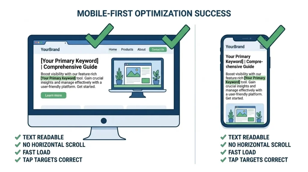 Mobile optimization checklist for on page
