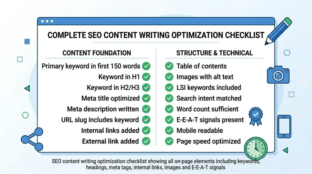 SEO content writing optimization