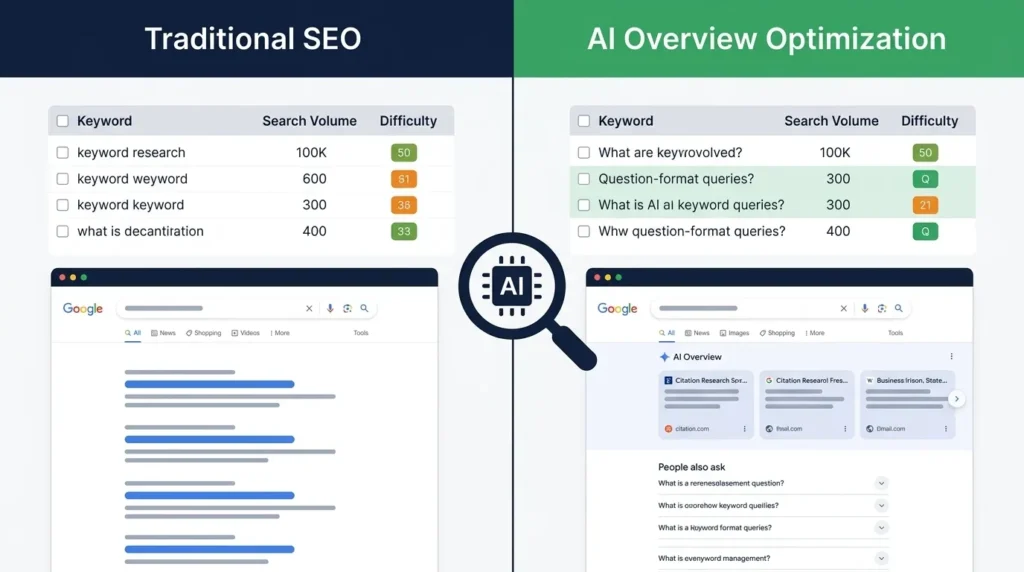 Traditional SEO keyword research